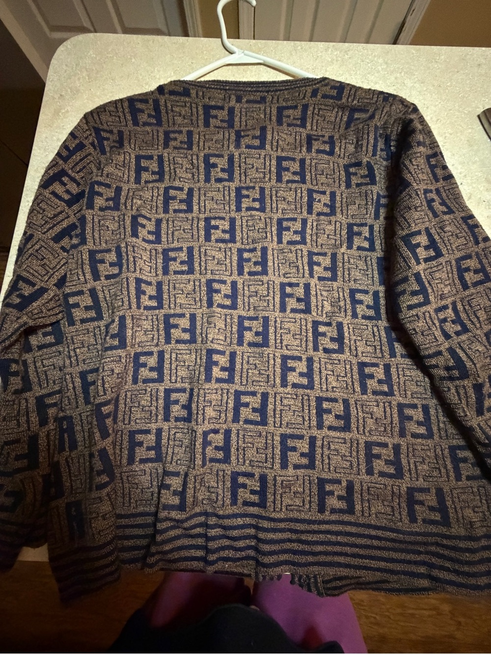 Vintage Fendi Brown Monogram Knit Cardigan - Picture 5 of 10
